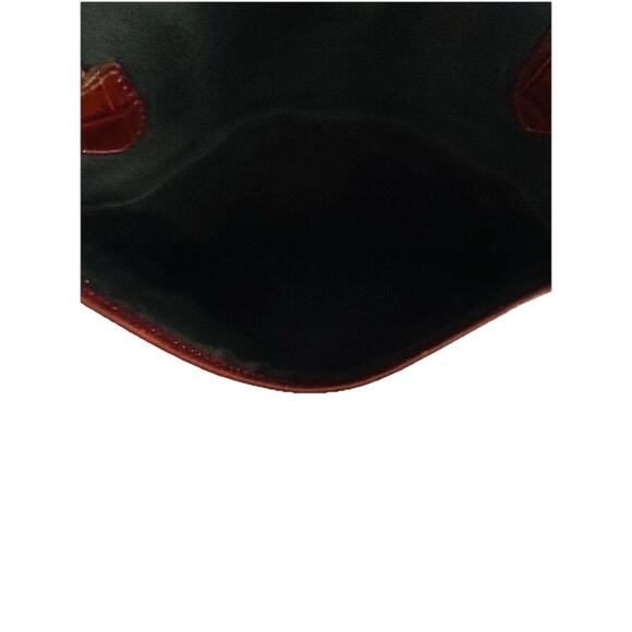 Vintage Brighton Black Leather Caroline Bucket Bag Purse Hearts Brown Croc Tote - Picture 12 of 16